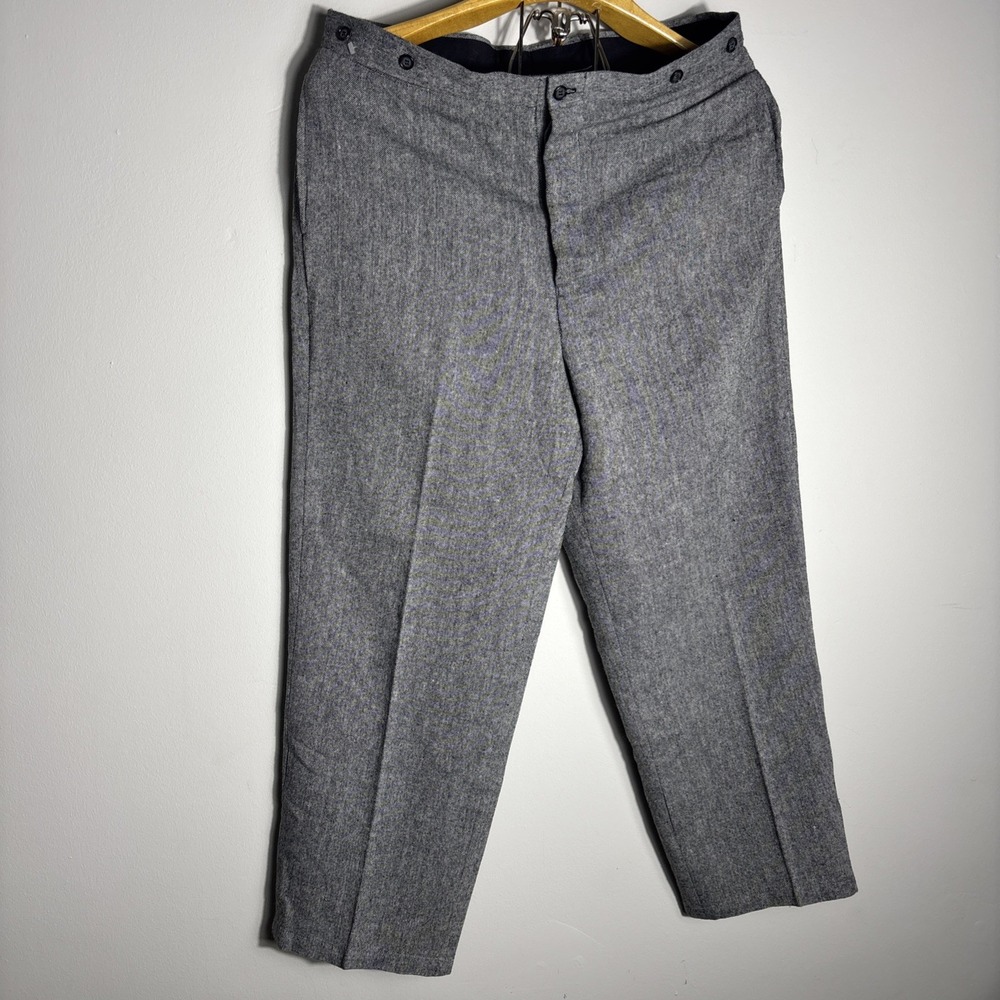 Vintage Wah Maker Frontier Hickory Wool Pants USA Suspenders 38 X 28